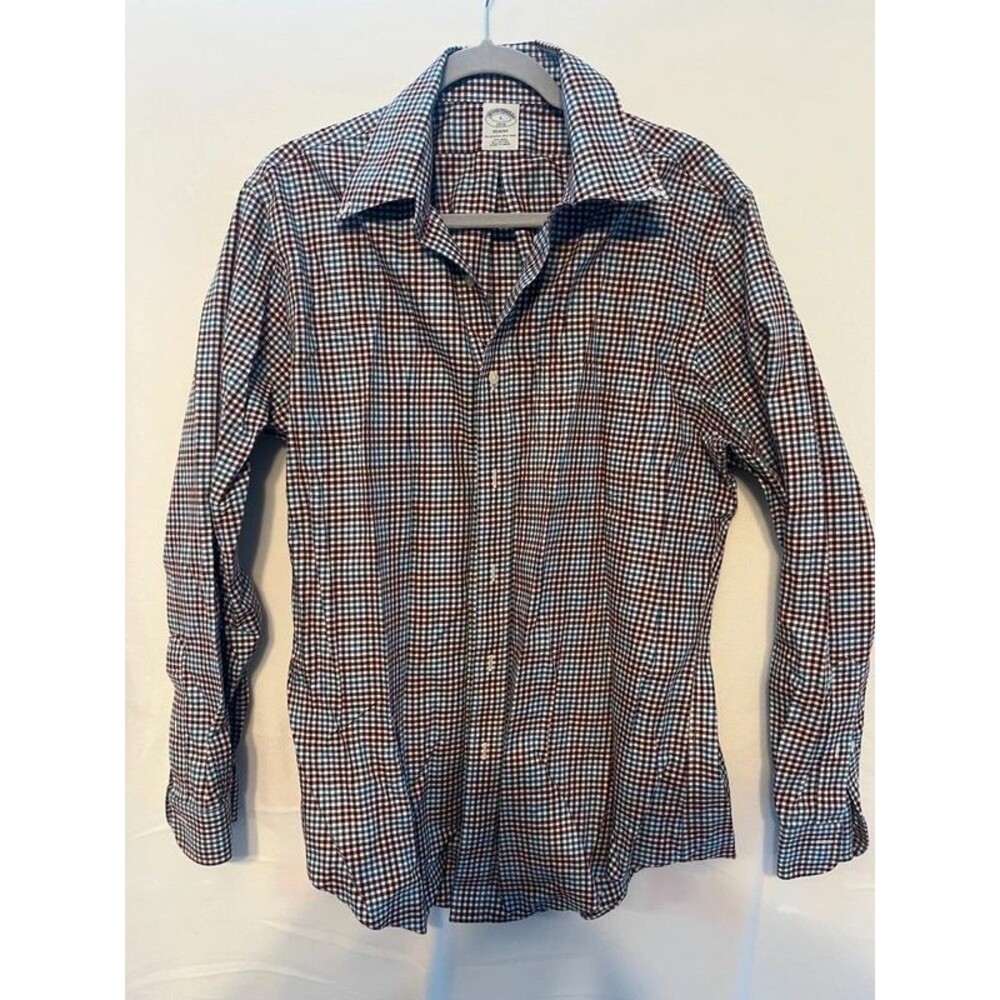Brooks Brothers Regent Non-Iron Gingham Check Dress Shirt Size L